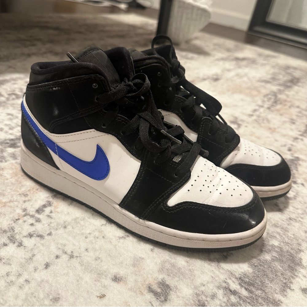 AIR JORDAN 1 MID BLACK BLUE RACER